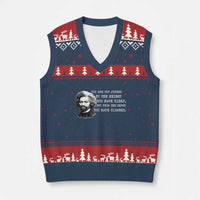 Frederick Douglass Quote V-Neck Knit Sweater Vest Black History Month - Wonder Print Shop