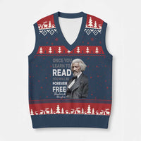 Frederick Douglass Freedom Quote V-Neck Knit Sweater Vest Once You Learn to Read - Wonder Print Shop