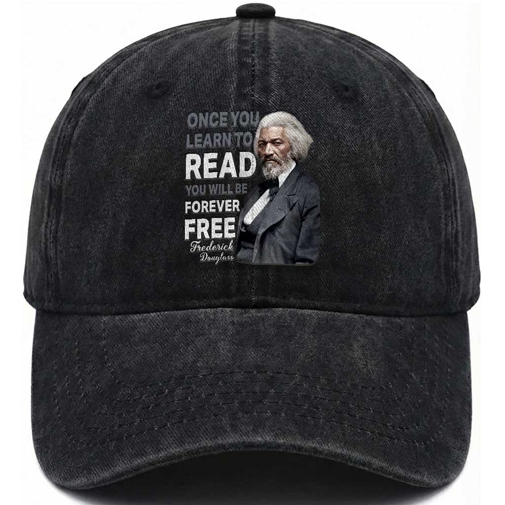 Frederick Douglass Freedom Quote Washed Cotton Baseball Cap Once You Learn to Read