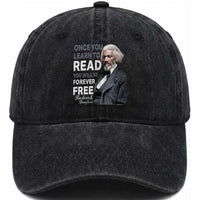 Frederick Douglass Freedom Quote Washed Cotton Baseball Cap Once You Learn to Read
