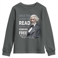 Frederick Douglass Freedom Quote Youth Sweatshirt Once You Learn to Read - Wonder Print Shop