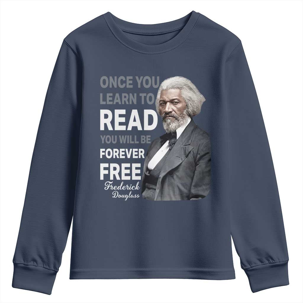 Frederick Douglass Freedom Quote Youth Sweatshirt Once You Learn to Read - Wonder Print Shop