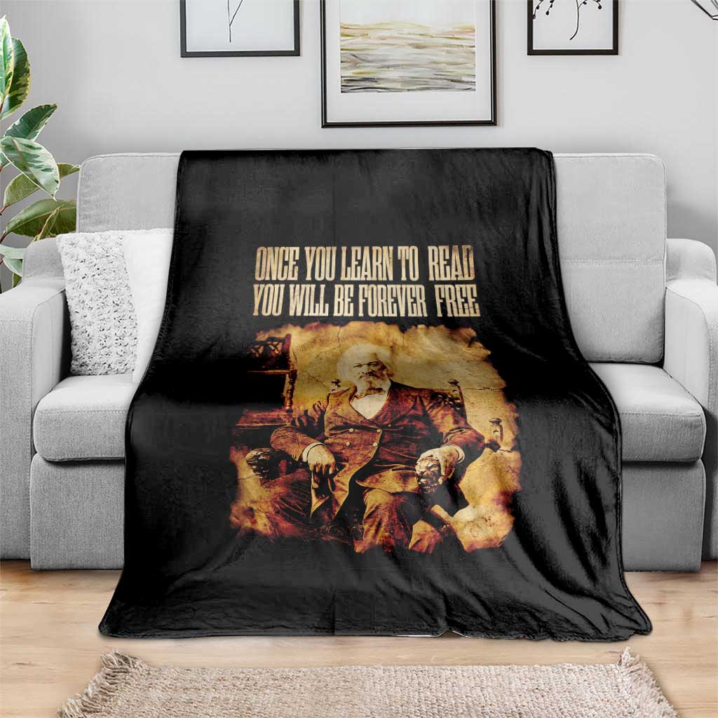 Frederick Douglass Quote Throw Blanket Once You Learn to Read - Wonder Print Shop