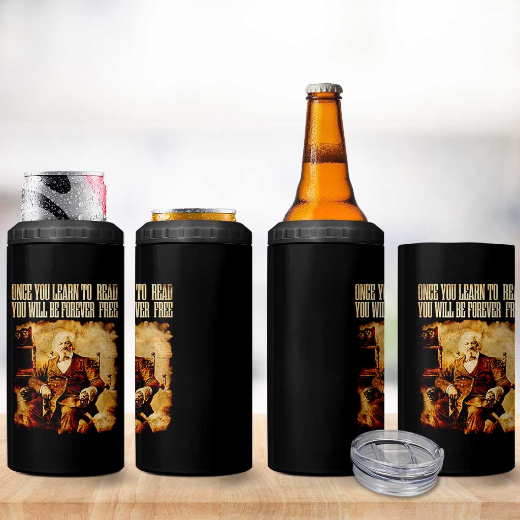 Frederick Douglass Quote 4 in 1 Can Cooler Tumbler Once You Learn to Read - Wonder Print Shop