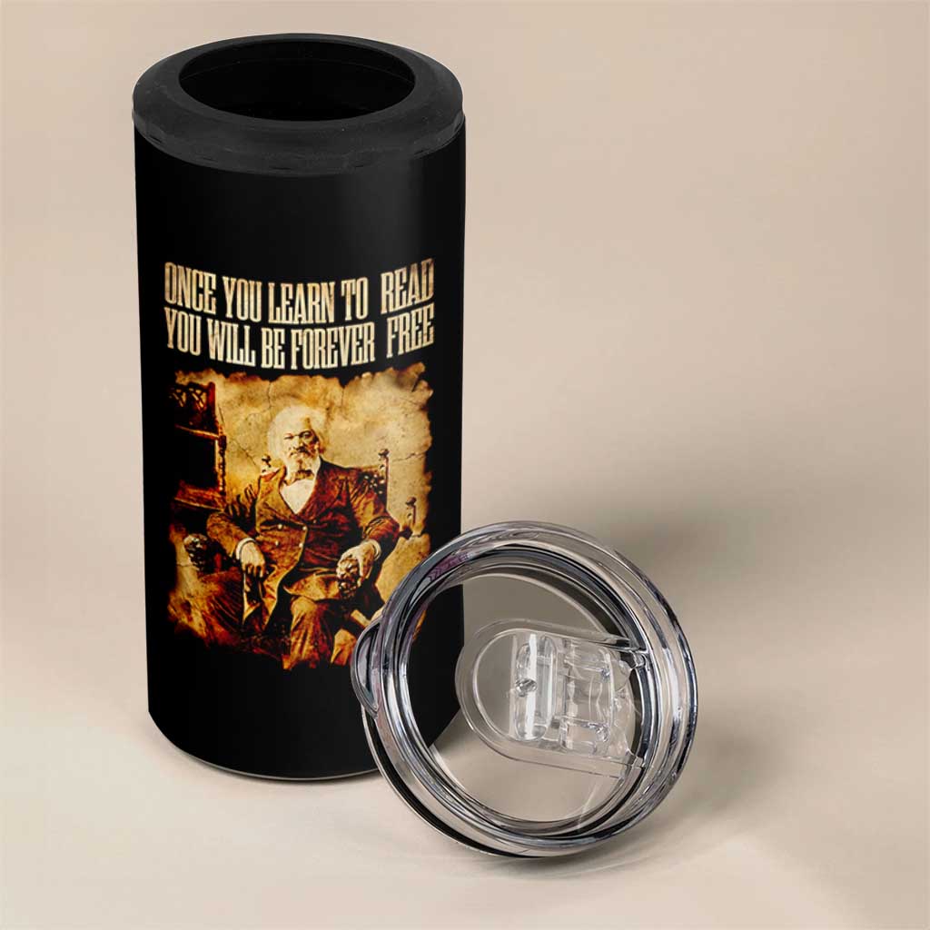 Frederick Douglass Quote 4 in 1 Can Cooler Tumbler Once You Learn to Read - Wonder Print Shop