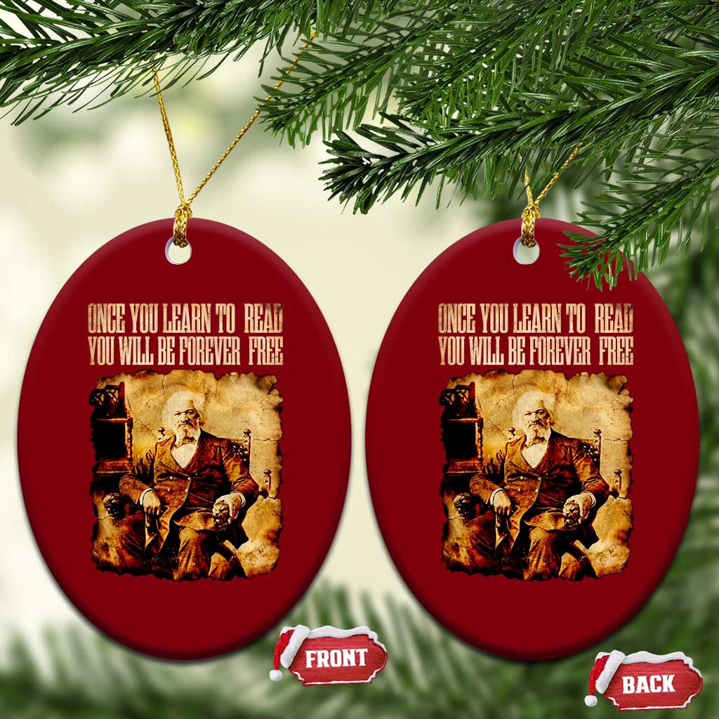 Frederick Douglass Quote Ceramic Ornament Once You Learn to Read - Wonder Print Shop