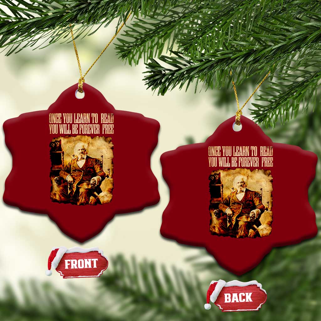 Frederick Douglass Quote Ceramic Ornament Once You Learn to Read - Wonder Print Shop