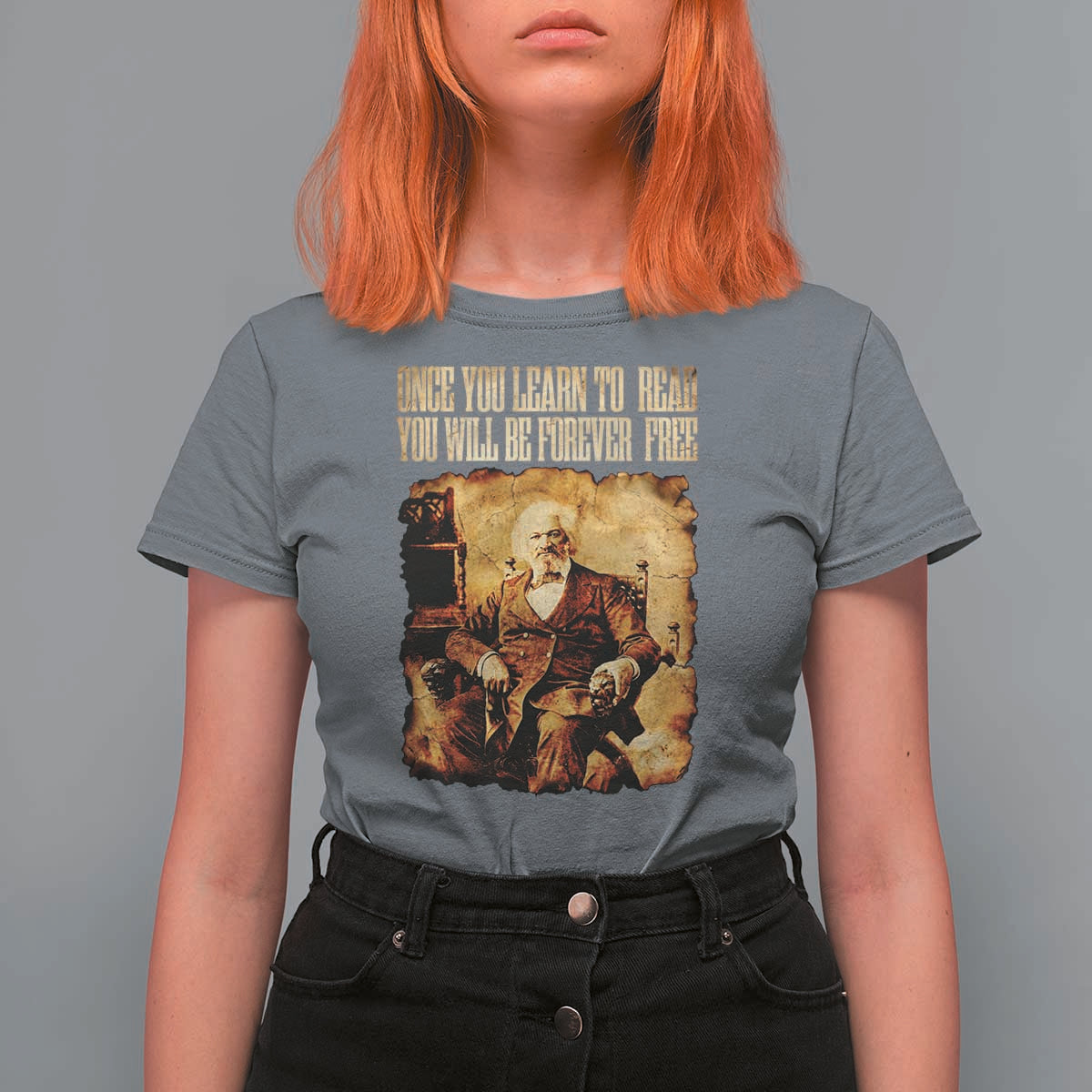 Frederick Douglass Quote T Shirt For Women Once You Learn to Read - Wonder Print Shop