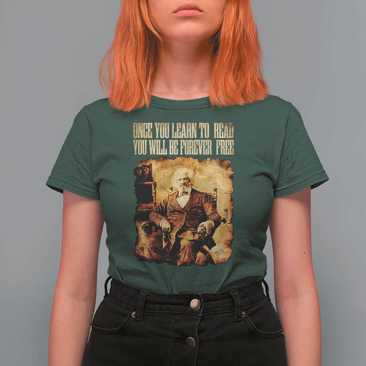 Frederick Douglass Quote T Shirt For Women Once You Learn to Read - Wonder Print Shop