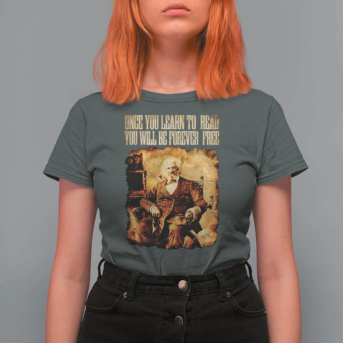 Frederick Douglass Quote T Shirt For Women Once You Learn to Read - Wonder Print Shop