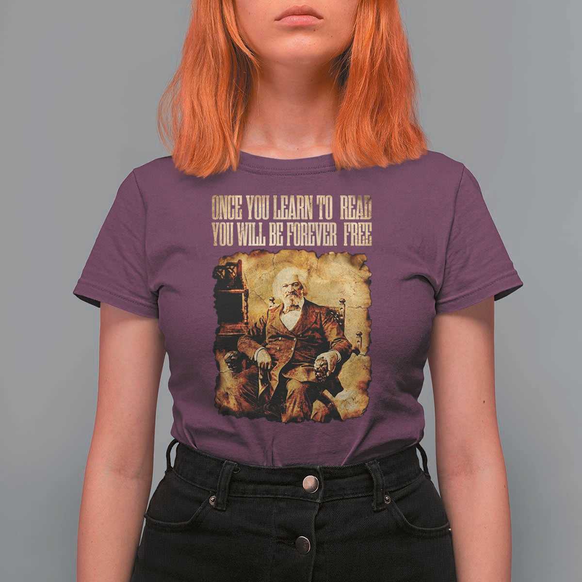Frederick Douglass Quote T Shirt For Women Once You Learn to Read - Wonder Print Shop