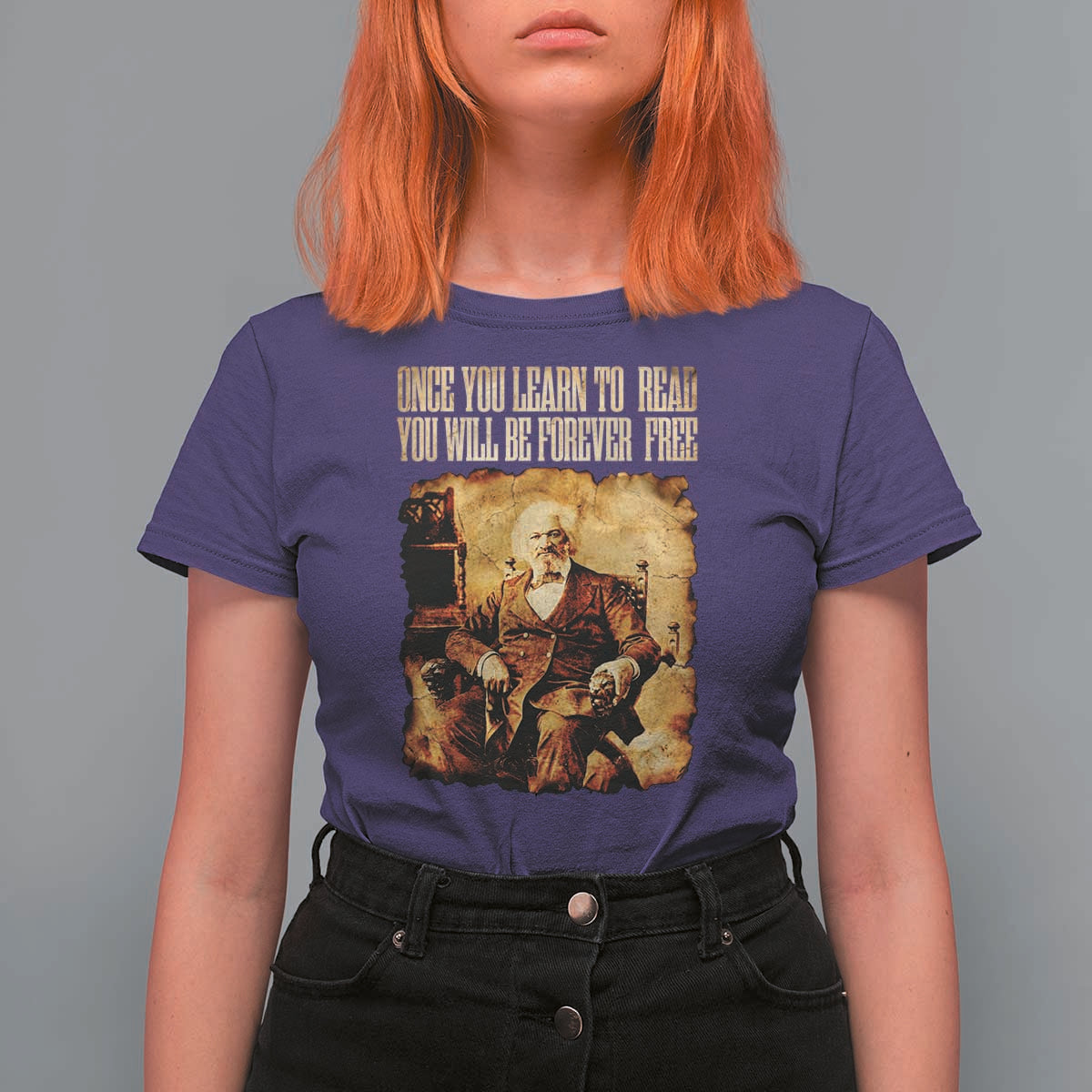 Frederick Douglass Quote T Shirt For Women Once You Learn to Read - Wonder Print Shop