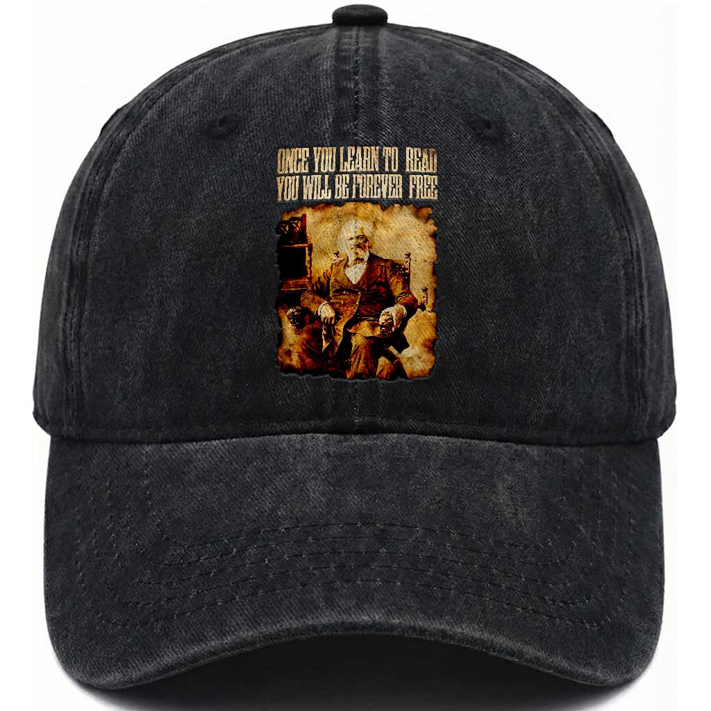 Frederick Douglass Quote Washed Cotton Baseball Cap Once You Learn to Read
