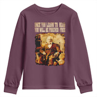 Frederick Douglass Quote Youth Sweatshirt Once You Learn to Read - Wonder Print Shop
