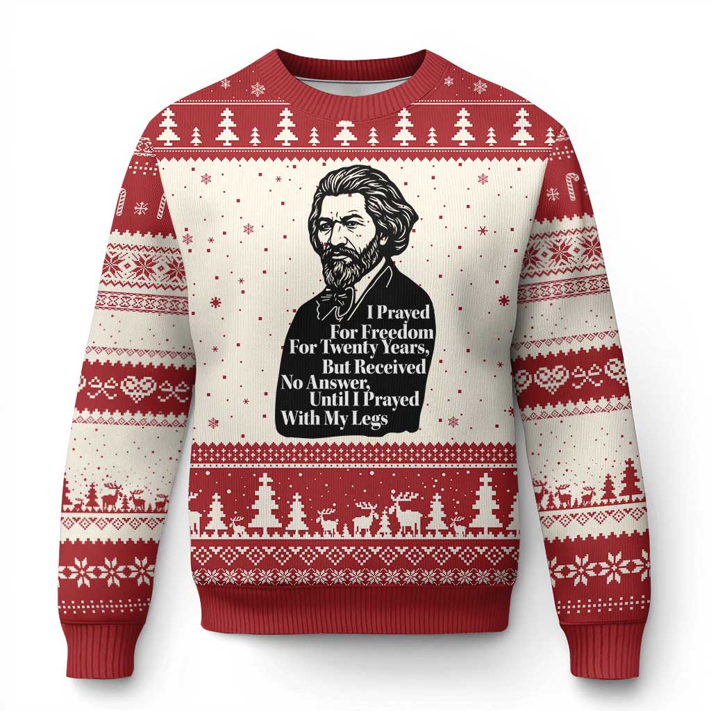 Frederick Douglass Inspirational Quote Ugly Christmas Sweater Black History Month - Wonder Print Shop