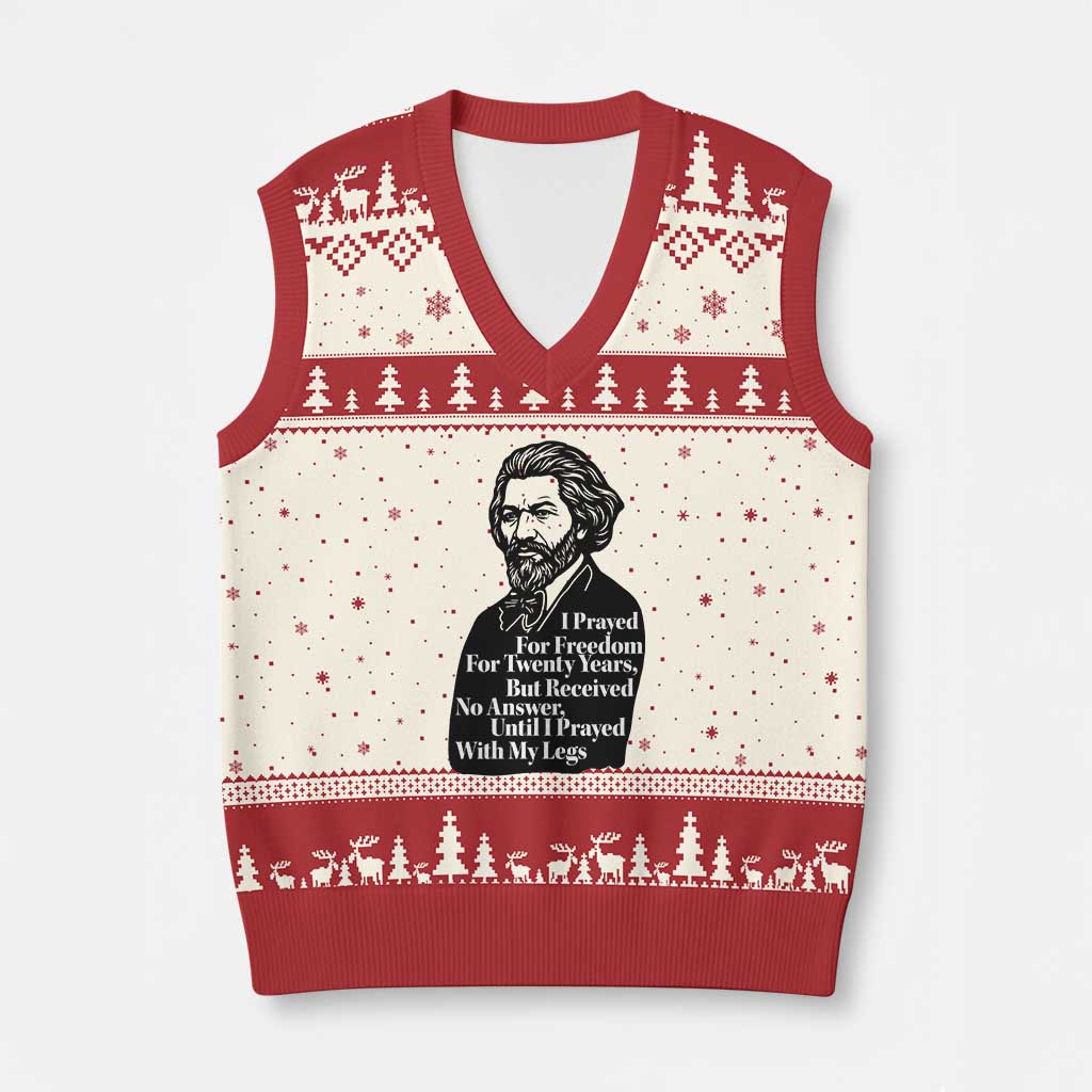 Frederick Douglass Inspirational Quote V-Neck Knit Sweater Vest Black History Month - Wonder Print Shop