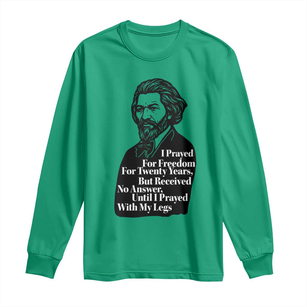 Frederick Douglass Inspirational Quote Long Sleeve Shirt Black History Month - Wonder Print Shop