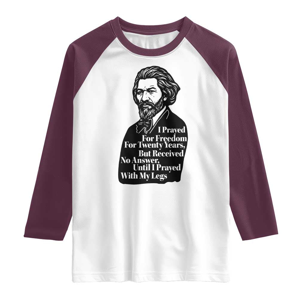 Frederick Douglass Inspirational Quote Raglan Shirt Black History Month - Wonder Print Shop