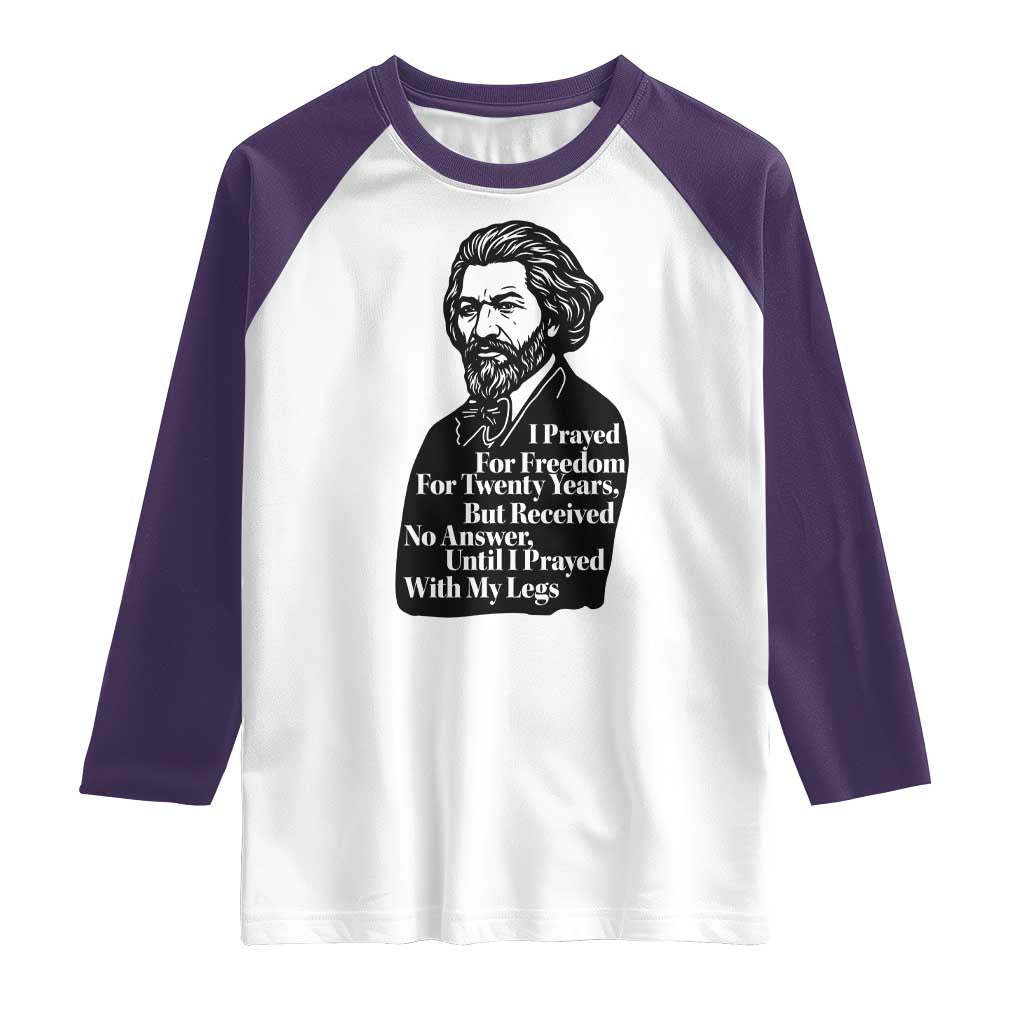 Frederick Douglass Inspirational Quote Raglan Shirt Black History Month - Wonder Print Shop
