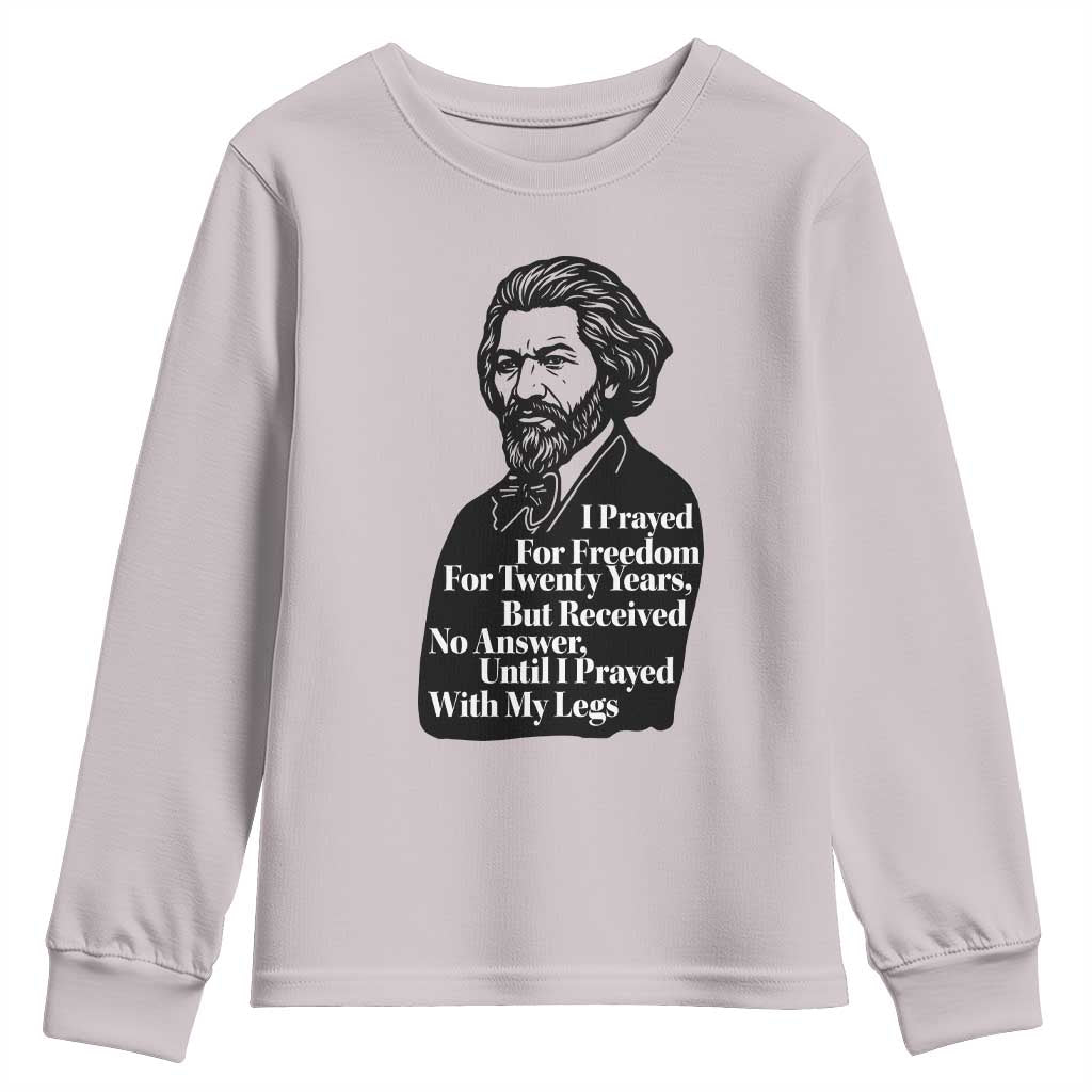 Frederick Douglass Inspirational Quote Youth Sweatshirt Black History Month - Wonder Print Shop