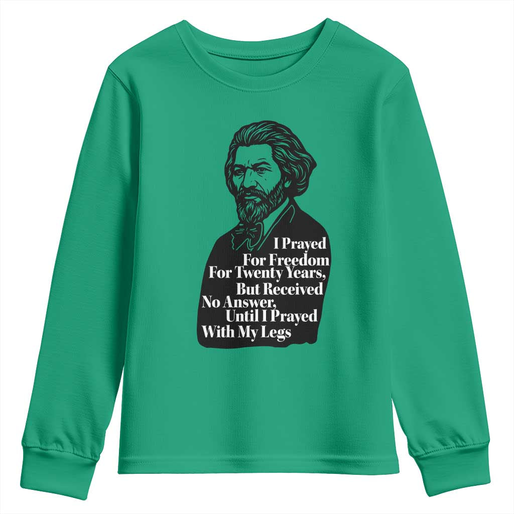 Frederick Douglass Inspirational Quote Youth Sweatshirt Black History Month - Wonder Print Shop