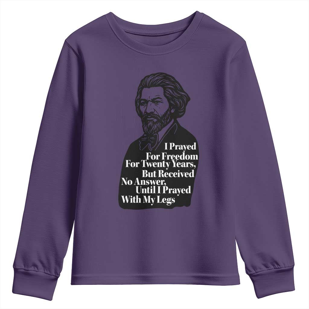 Frederick Douglass Inspirational Quote Youth Sweatshirt Black History Month - Wonder Print Shop