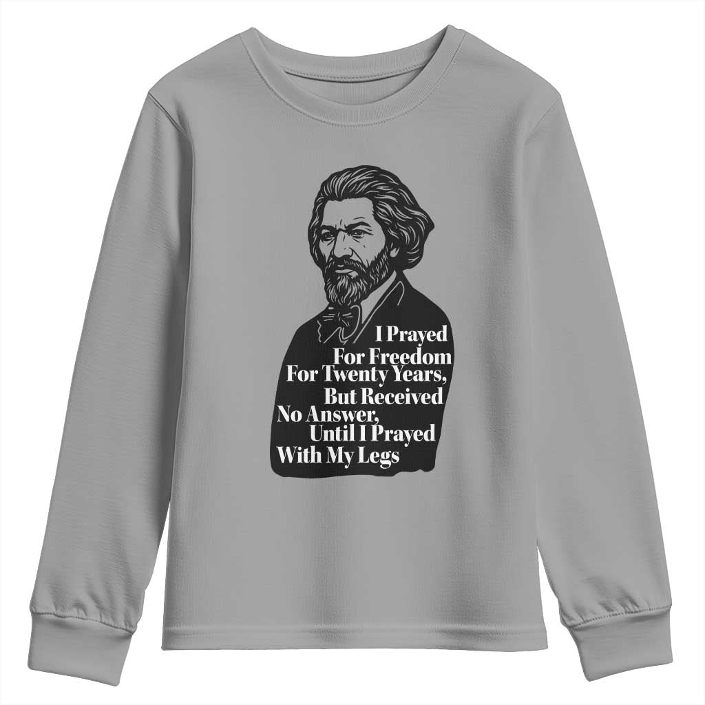 Frederick Douglass Inspirational Quote Youth Sweatshirt Black History Month - Wonder Print Shop