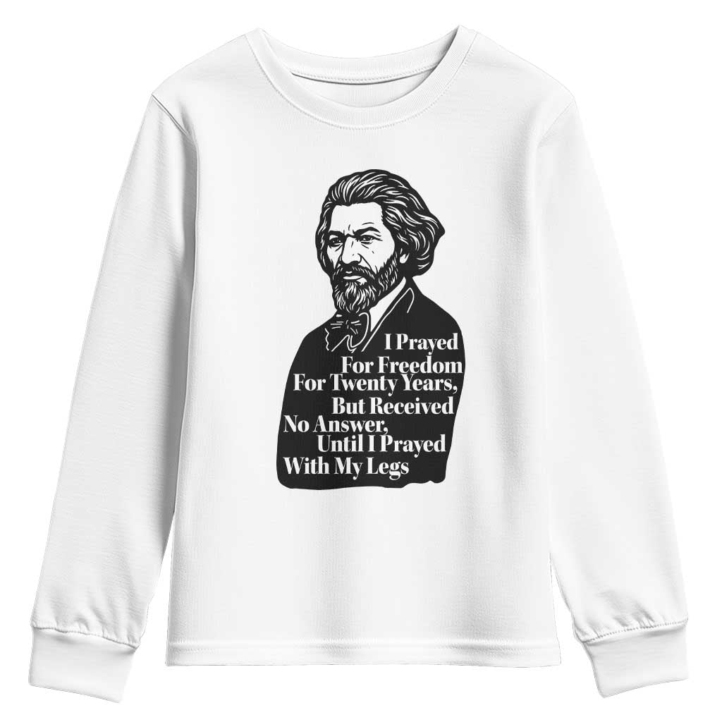 Frederick Douglass Inspirational Quote Youth Sweatshirt Black History Month - Wonder Print Shop