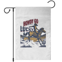Howdy Go Lucky Garden Flag Funny Cowboy St Patrick's Day