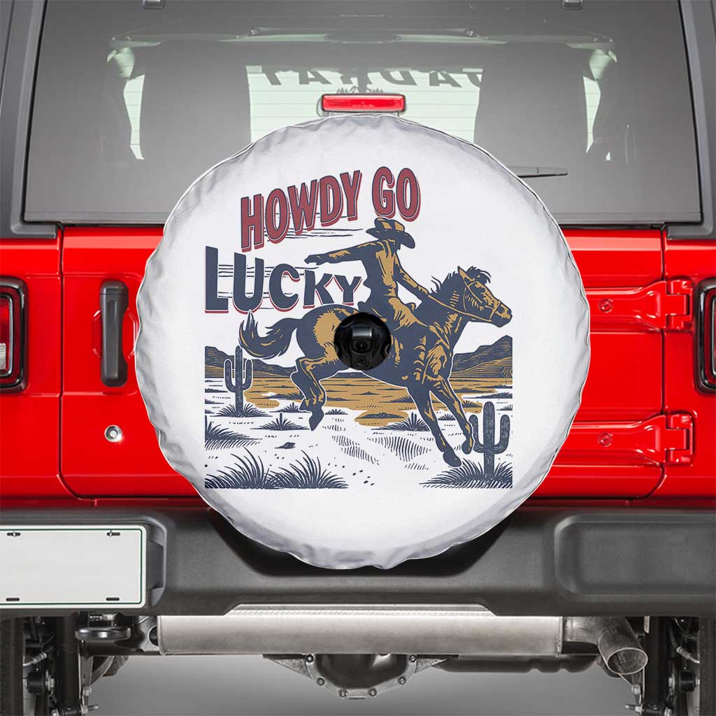 Howdy Go Lucky Spare Tire Cover Funny Cowboy St Patrick's Day