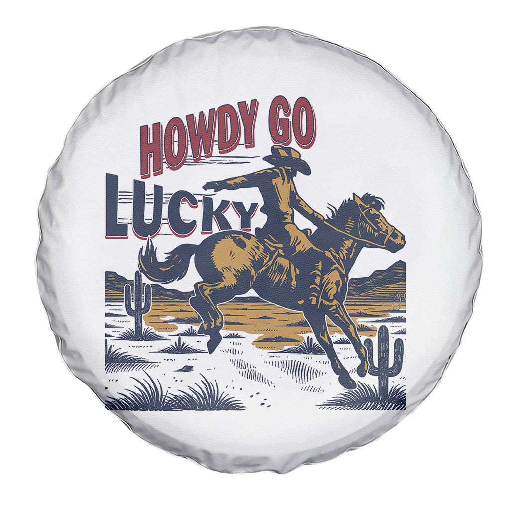 Howdy Go Lucky Spare Tire Cover Funny Cowboy St Patrick's Day