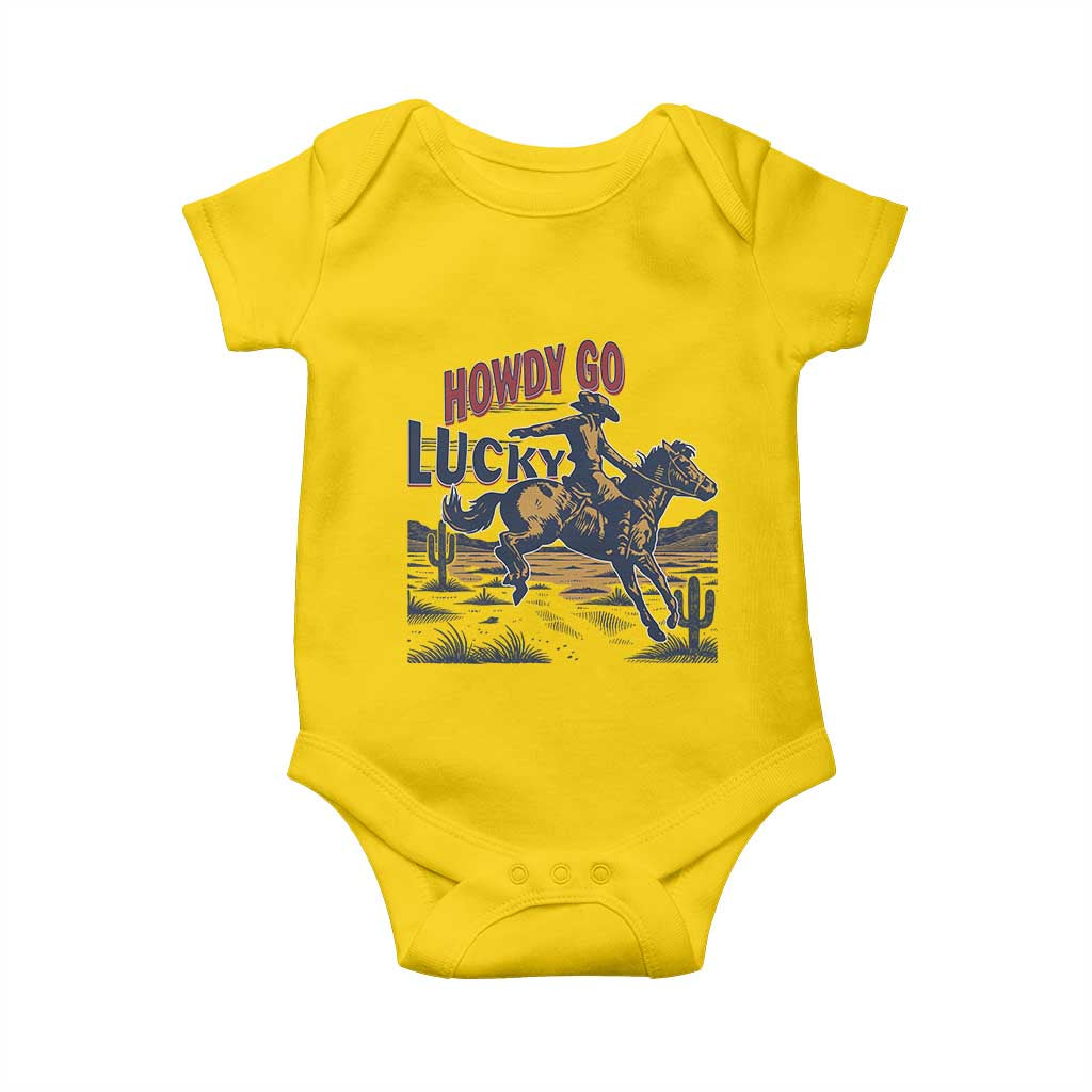 Howdy Go Lucky Baby Onesie Funny Cowboy St Patrick's Day