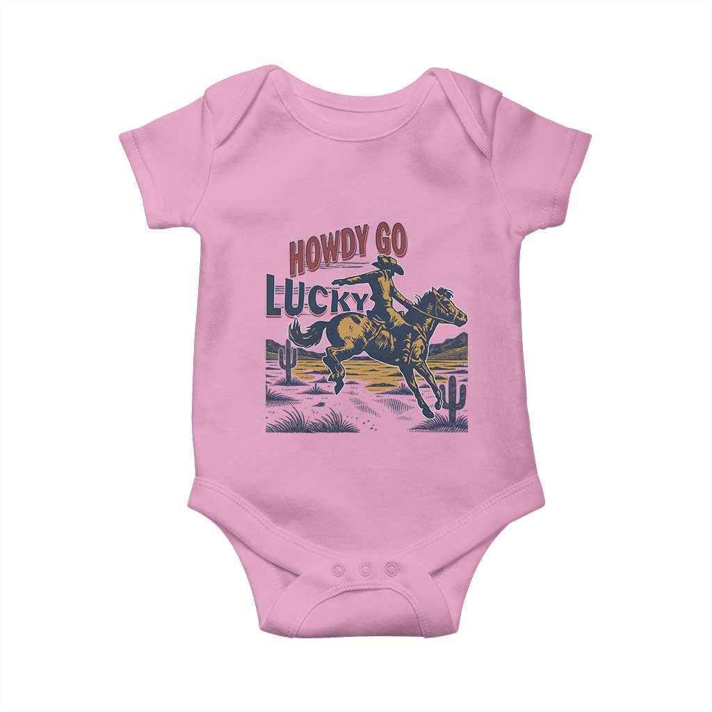 Howdy Go Lucky Baby Onesie Funny Cowboy St Patrick's Day
