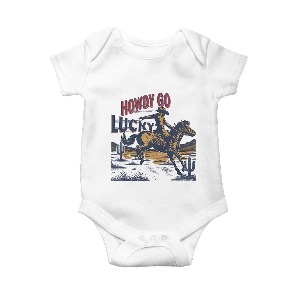 Howdy Go Lucky Baby Onesie Funny Cowboy St Patrick's Day