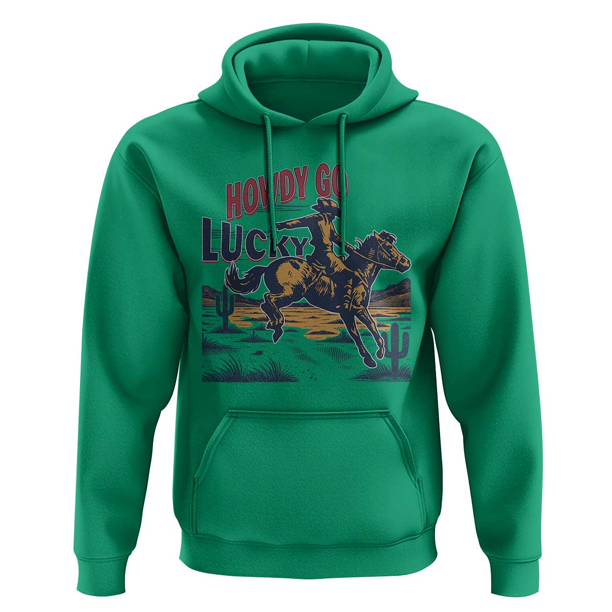 Howdy Go Lucky Hoodie Funny Cowboy St Patrick's Day
