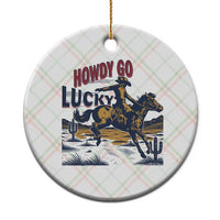 Howdy Go Lucky Ceramic Ornament Funny Cowboy St Patrick's Day
