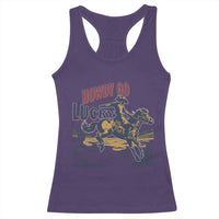 Howdy Go Lucky Racerback Tank Top Funny Cowboy St Patrick's Day