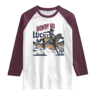 Howdy Go Lucky Raglan Shirt Funny Cowboy St Patrick's Day