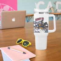 Howdy Go Lucky Tumbler With Handle Funny Cowboy St Patrick's Day