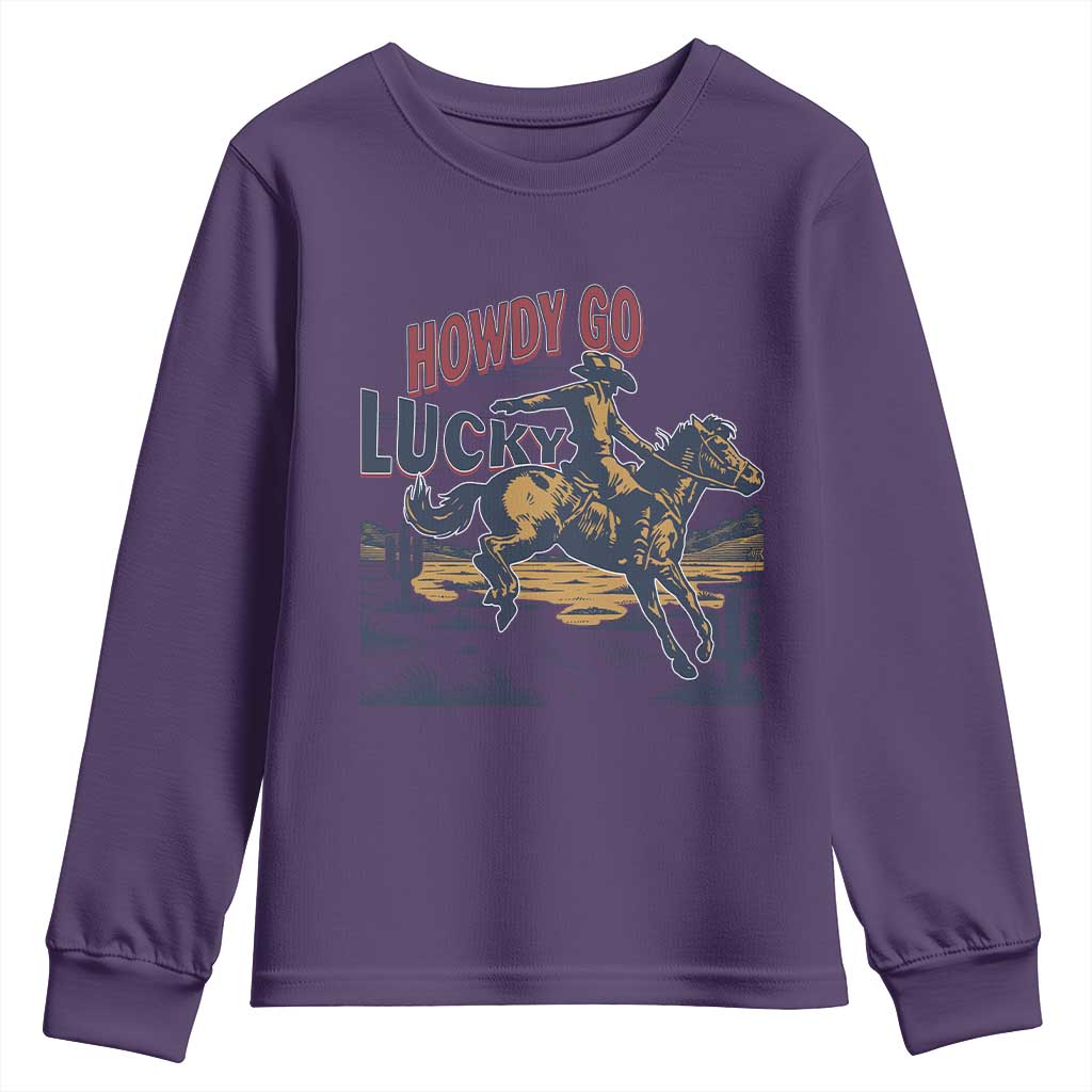 Howdy Go Lucky Youth Sweatshirt Funny Cowboy St Patrick's Day