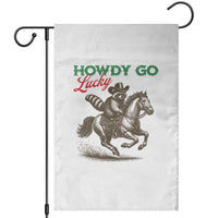 Howdy Go Lucky Garden Flag Cowboy Raccoon St Patrick's Day