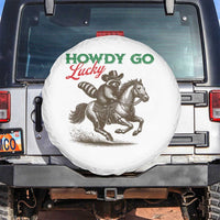 Howdy Go Lucky Spare Tire Cover Cowboy Raccoon St Patrick's Day