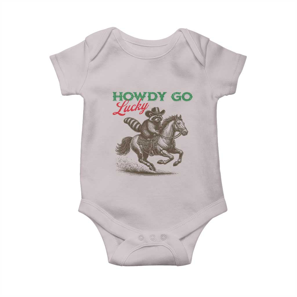 Howdy Go Lucky Baby Onesie Cowboy Raccoon St Patrick's Day