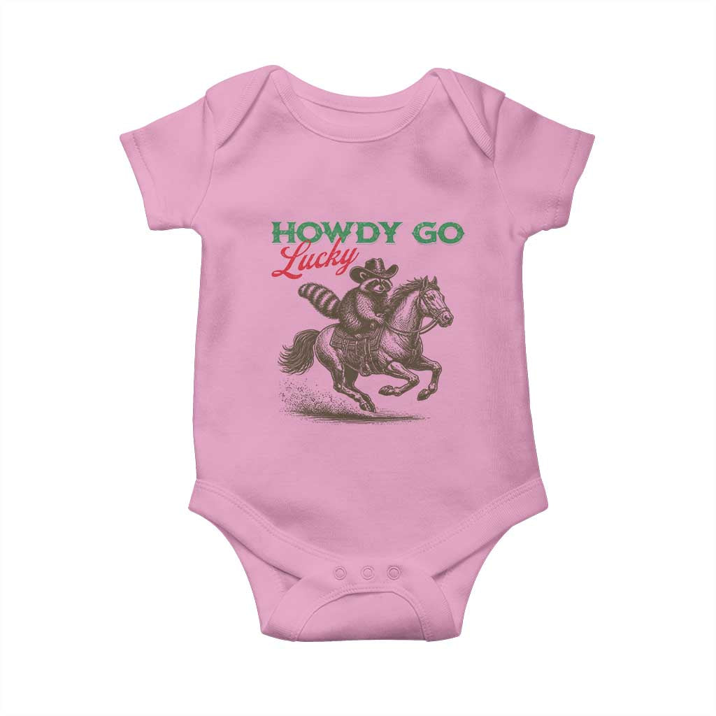 Howdy Go Lucky Baby Onesie Cowboy Raccoon St Patrick's Day