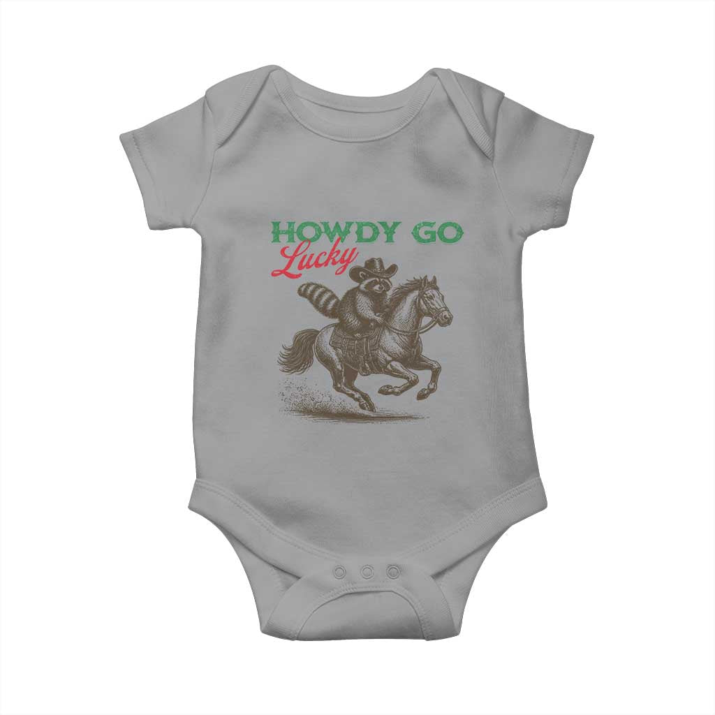 Howdy Go Lucky Baby Onesie Cowboy Raccoon St Patrick's Day