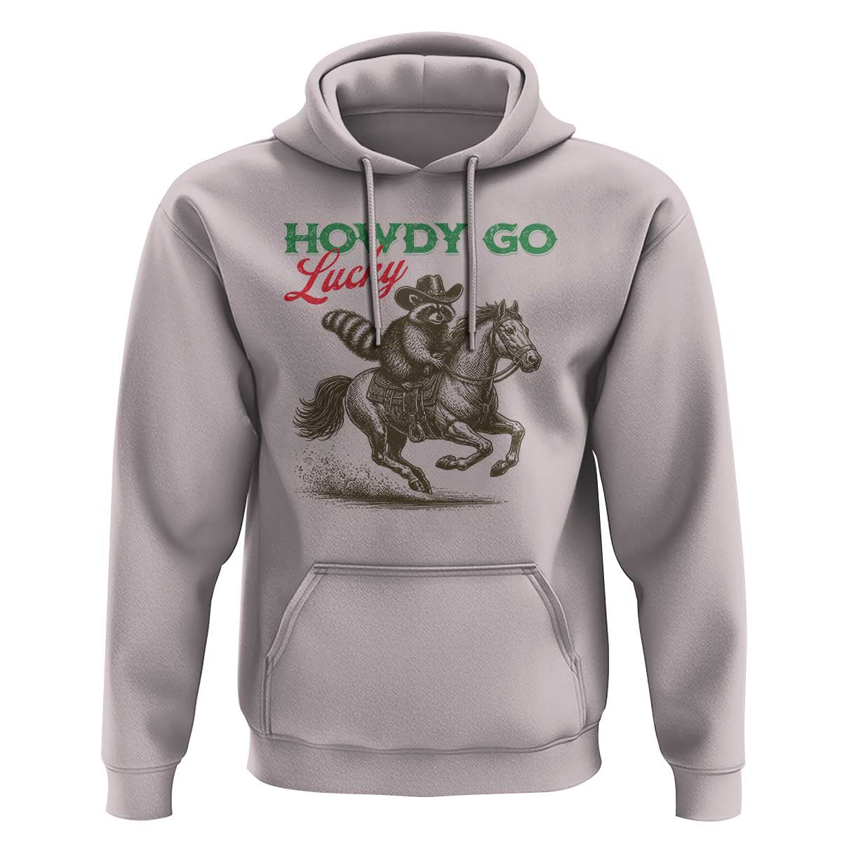 Howdy Go Lucky Hoodie Cowboy Raccoon St Patrick's Day