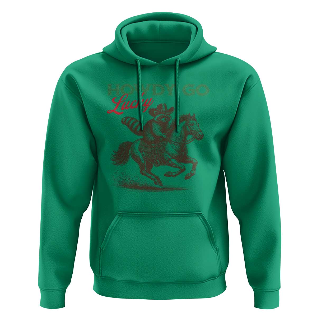 Howdy Go Lucky Hoodie Cowboy Raccoon St Patrick's Day