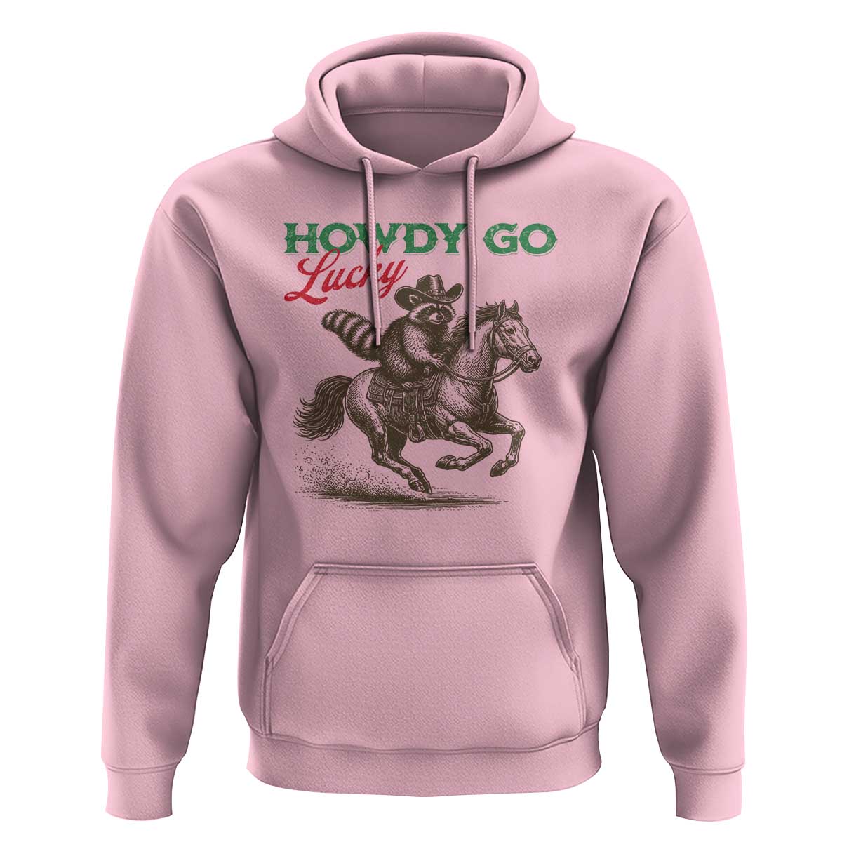 Howdy Go Lucky Hoodie Cowboy Raccoon St Patrick's Day