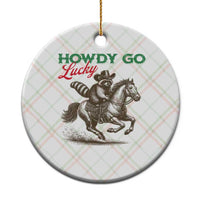 Howdy Go Lucky Ceramic Ornament Cowboy Raccoon St Patrick's Day