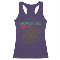 Howdy Go Lucky Racerback Tank Top Cowboy Raccoon St Patrick's Day